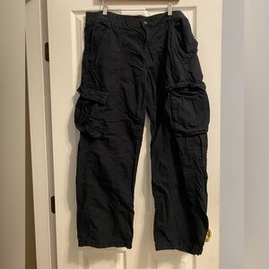 H&M Women’s 100% Cotton Black Baggy Cargo Pants
